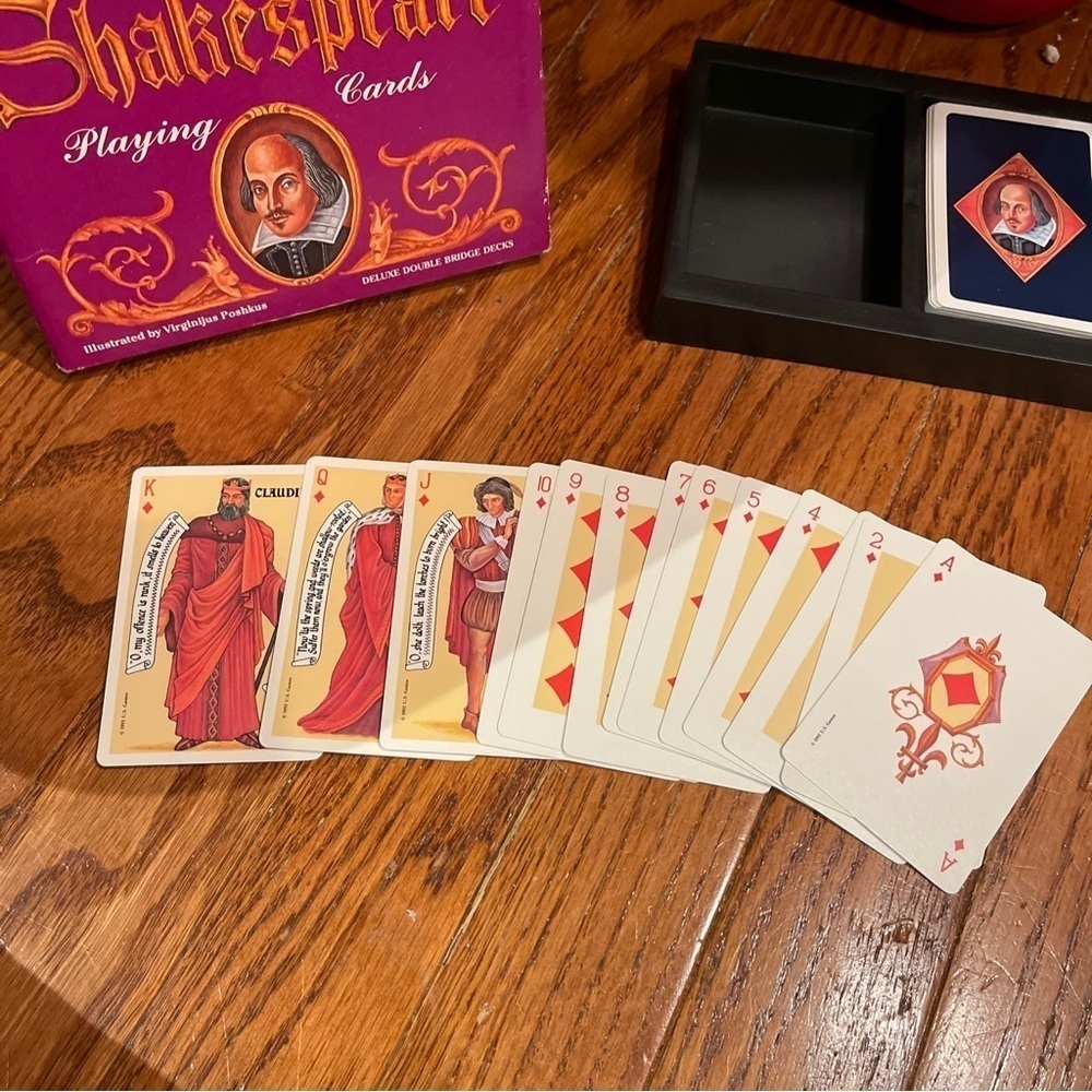 Shakespeare Deluxe Double Bridge Decks Playing Cards 1992 Hamlet Juliet Macbeth